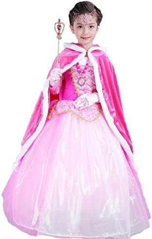 Kids Girls Sofia Anna Hooded Cape Cloak Faux Fur Hooded Jacket Coat Princess Costume Cosplay Snow Queen Party Outfit