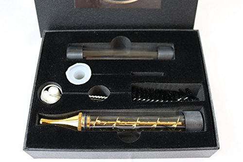 Skanka Twister Glas-Blunt 1,5 Gramm Kräuter Vaporizer Pipe Quarzröhren Gummikappen Reinigungsbürste und Aufbewahrungsbox in Gold mit Drip Tip und Silikon Fit für Bong - 3