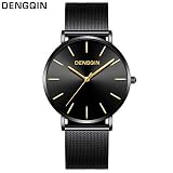 Lazzgirl Uhr Edelstahl Edelstahl Quarz Analog Datum Armbanduhr Sport Uhren Geschenke(Farbe)