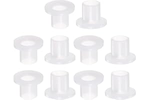 QUARKZMAN 10 Stück Geflanscht Hülse Lager 10mm Bohrung 12mm AD 14mm Länge Nylon Buchsen für Welle Weiß