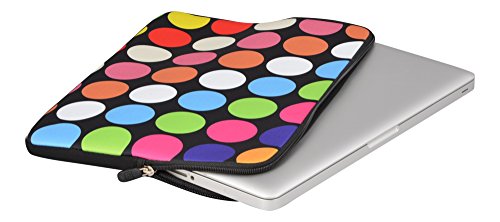 MySleeveDesign Laptoptasche Notebooktasche Sleeve für 10,2 Zoll / 11,6 – 12,1 Zoll / 13,3 Zoll / 14 Zoll / 15,6 Zoll / 17,3 Zoll – Neopren Schutzhülle mit VERSCH. DESIGNS – Points Black [15] - 3
