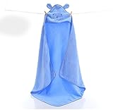 Bluestar Baby Bath Towel Robe,Soft Hooded Cotton Baby Bath Towel Wrap,100% Cotton, 100cm x 100cm (Blue)