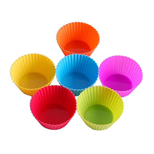 Silikon wiederverwendbar Backförmchen, Cupcake, Muffin Tassen, Antihaft Kuchen Formen, lebensmittelsicherheit, 24er Pack 6 Farben - 2