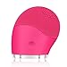 Price comparison product image ZONKO Facial Cleansing Brush Electric Ultrasonic Vibrating Silicone Face Massager Brush Waterproof Anti-Aging Skin Cleanser USB Rechargeable Battery(Pink)
