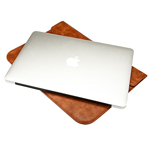 Jisoncase ELEGANT Tasche Macbook Air/ Pro Retina 13,3 Zoll Hülle Weich Schlank Ultrabook Laptop Leder Aktentasche in braun JS-AIR-03D20 - 5