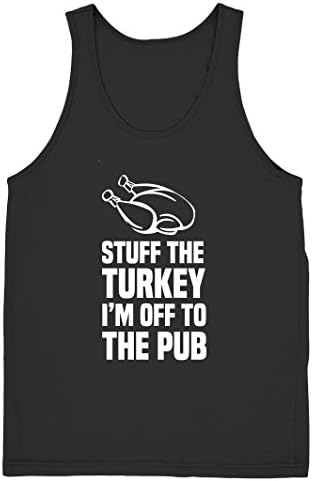 Stuff The Turkey I'm Off To The Pub Mens Womens Ladies Unisex Christmas Mens Womens Ladies Unisex Vest Tank Top-Large-Black