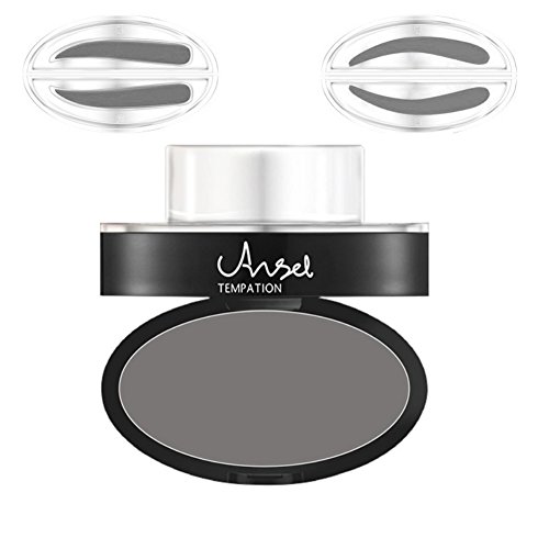 Kasit 1PC Brow Powder Stempel Natürliche Perfekte wasserdichte Augenbraue Make-up Pulver Zarte Form Stempel Set – Grau-Schwarz - 2