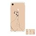 Produktbild HopMore iPhone 7 Hülle Silikon Durchsichtig Motiv Kreativ Kawaii Apfel ( Apple ) und Tiere Lustig Transparent Schutzhülle Handyhülle Ultra Dünn Slim Stoßfest Case Cover für iPhone 7 Slim Bumper - Elefant und Panda