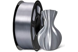 SUNLU Filamento PLA Plus Seta Lucida 1.75mm per Stampante 3D, Silk PLA+ Filamento con Finitura Liscia e Setosa, Buona Resa Colore, Precisione Dimensionale +/- 0,02 mm, 1kg (2,2lb) Bobina, Silk Grigio