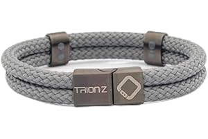 TRION:Z Zen Loop Duo Bracelets for Men and Women - Unisex Wristband (Medium, Charcoal)