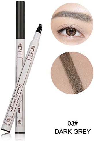 Togather Music Flower Eyebrow Pen Long-lasting Waterproof Brow Gel for Eyes Makeup (Dark Grey)