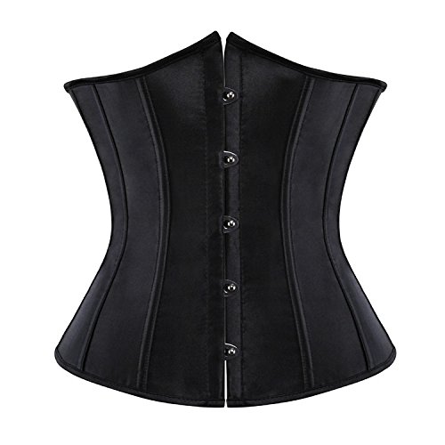 aizen Donna Floreale Allenamento Vita Corsetto Underbust Bustino Sottoseno Modellante Intimo Nero m