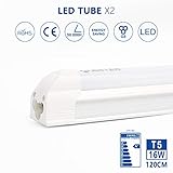 ➽Lieferumfang 2PCS 16W, 1550lm 120CM LED Röhre mit Fassung in kaltweiß(6000-6500K),96PCS SMD 2835