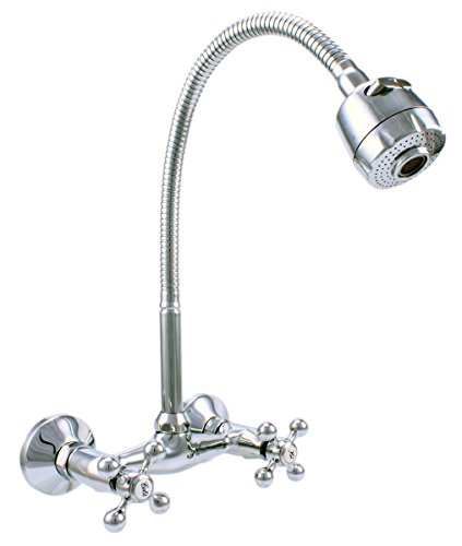 ATCO® RETRO Wandarmatur Spültischarmatur Küchenarmatur Kreuzgriff Küche flexibel - 2