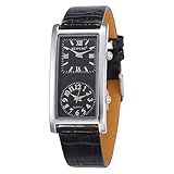 Unendlich U Fashion Schwarz PU-Lederband Damen/Frauen Quarzarmbanduhr mit Doppelte Zifferblatt Römische, Arabische Ziffern für Geburtstagsgeschenk