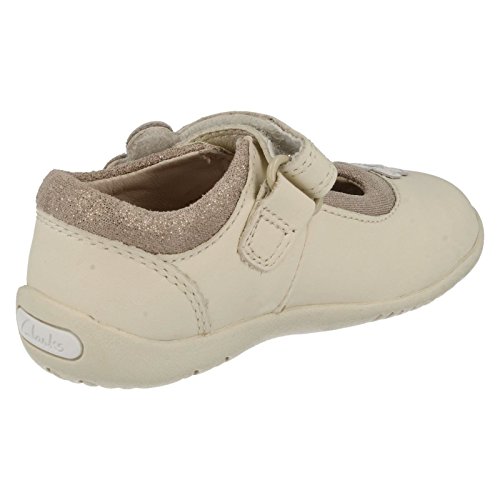 CLARKS GIRLS FIRST SHOES SOFTLY CANDY FST COTTON LEATHER F AND G FITTINGS VELCRO FASTENING (5.5G)