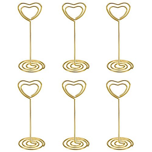 Shappy 24 soportes para tarjetas de n  mero de mesa  soporte para fotos  tarjetas de papel  men    soporte para tarjetas  forma de coraz  n
