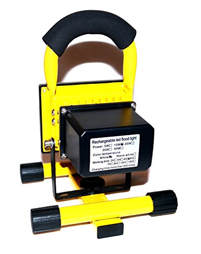 Tragbarer 10W Akku LED Innen & Aussen Baulicht Baustrahler Arbeitslampe Strahler Lampe Licht Leuchte - 4