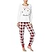 Produktbild Yalatan Christmas Pyjama Printed Bär Sets Familie Matched Checked achtwäsche für Mama Papa Baby