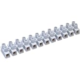 12 Section Connector Strip for Cables up to 6 mm, Electrical Connection up to 32 A, White