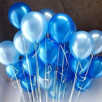 Putwo Luftballons 12 Zoll 100 Stück Dekoration von festen Luftballons glonflables rund – Blau/Weiß - 7