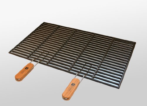 Gusseisen-Grillrost 67 x 40 cm mit abnehmbaren Handgriffen