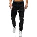 Produktbild Jogginghose Cargohose Herren Chino-Hose Trainingshose Jogger Stretch Fitness Hose Trainingshose Fitnesshose Laufhose Pants Chinohose Sweatpant Fitnesshose Männer Loose Hose Fitness Hose LMMVP (XXXL, Schwarz)
