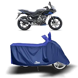 DREAM - Bajaj Pulsar 220 New BS6 Water Resistant - Dust Proof - Full Bike Scooty Two Wheeler Body Cover for Bajaj Pulsar 220 (Strip Royal Blue)