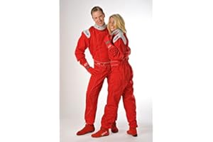 SPEED RACEWEAR Speed Kart Combinaison Rouge avec des Applications Grises - Karting Suit