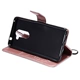 Honor 6X Hülle,Huawei Honor 6X Leder Sonnenblumen Hülle,Honor 6X Lanyard Wallet Schutzhülle,BONROY® Retro geprägte Sonnenblumen Muster PU Leder Flip Hülle Wallet Case Tasche Cover Handytasche Schutzhülle Lederhülle Handyhülle in Book Style Stand Case mit Kredit Kartenschlitz für Huawei Honor 6X-Rose Gold - 