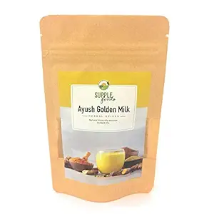 SUPPLE foods Ayush Turmeric Golden Milk Powder - Immunity Booster High Curcumin and Herbs, 100g Each x (Pack of 3) - No Preservatives, Sugar Free, Sweetened with Jaggery - Instant Mix Ready to Serve Powder