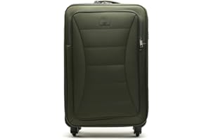 MISAKO Maleta de Tela Grande de Viaje Leslie Verde Unisex - Equipaje Blando semirrígido de 77 X 46 X 26 cm de 4 Ruedas