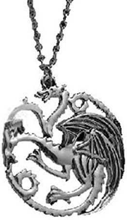 HeBe Jewelry Game of Thrones Inspired House Daenerys Targaryen Khaleesi 3 Dragon Sigel Pendant Necklace