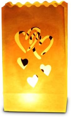 Candle Bags UK Candle Luminary Bags (Pack of 10) - Heart Design