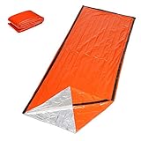 【Tamaño compacto】: La manta de emergencia se pliega en una pequeña, se puede almacenar en casi cualquier lugar, lo que le deja el espacio que tanto necesita en su kit para otro equipo. La bolsa se extiende a un cómodo 92cm x 200cm.