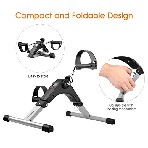 finether Pedaltrainer Mini Heimtrainer für Arme und Beine, LCD Display, zusammenklappbar - 6