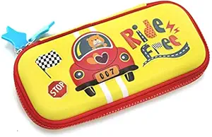 FunBlast Multipurpose Zipper Pencil Case, Pen & Pencil Pouch Bag Case for School Supplies for Kids (Car- Small)