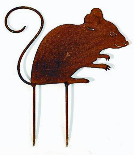 Maus 'Heinrich' Gartenstecker Metall Blumenstecker