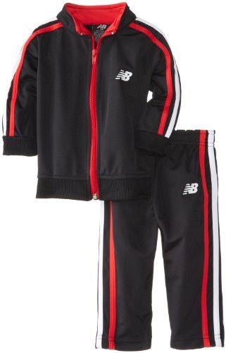 New Balance Baby-Boys Infant Brushed Tricot Jacket and Pant Set, Black/Red, 18 Months Color: Black/Red Size: 18 Months (Baby/Babe/Infant - Little ones)