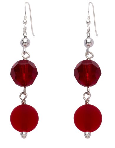 Valentina Damen-Ohrringe925 Glas Kristall Rot 4.3 cm - 50132