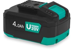 VONROC 20V Lithium-Ion Batteri med USB-C Port - 4.0Ah, Powerbank Funktion, Elektroniskt Skydd, Kompatibel med VONROC 20V Verk