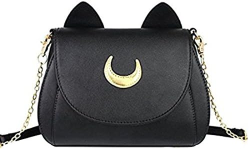 Casa PU Leather Cat Shape Chain Shoulder Bag Cosplay Women Girls Handbag Rucksack Black