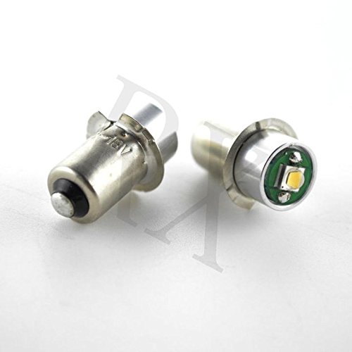 P13.5S Steckdose Upgrade 3 W CREE LED für maglit Taschenlampe Taschenlampe Scheinwerfer Glühbirne, 200 lm, 3–18 V C/D, 6000 K Weiß – Positive Ground 3.00 wattsW - 3