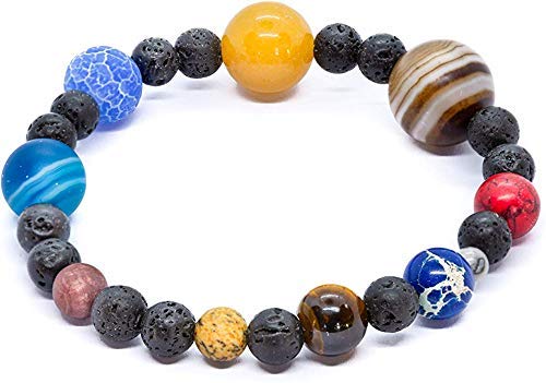 WICCSTAR Solar System Bracelet Jewellery with Pouch Bag & The Planet Meaning Card