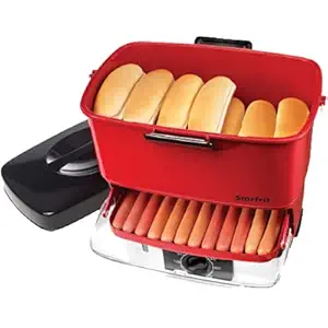 Starfrit 024730-002-0000 Electric Hot Dog Steamer, Red