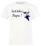  Noch höher Papa ! Schaukeln Kinder T-Shirt weiss-navy, Gr.164cm