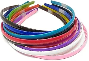 BLUSH BRUSH Plastic Hair Bands for Girls (Multicolour Small Size) - Set of 12