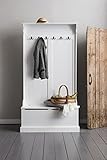 Brittany Hallway Bench and Coat Hook Shoe Storage in White Noa &amp; Nani (Kitchen &amp; Home)