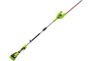 Greenworks G40PHA Taille-Haie à Batterie sur Perche, Lames Double Action 51 cm, Coupe jusqu'à 18 mm Épaisseur Branche, Tête Pivotante 125°, 3000 tr/min SANS Batterie 40V ni Chargeur, Garantie de 3 Ans