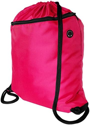 Very Strong Top Quality Drawstring Backpack, Gym Bag, Rucksack, for Adults and Children. Best School Kids PE Kit Bag with No Logo, Perfect for Sports, Holidays, Swimming, Shoes. ProGym by Zavalti (Fuchsia)